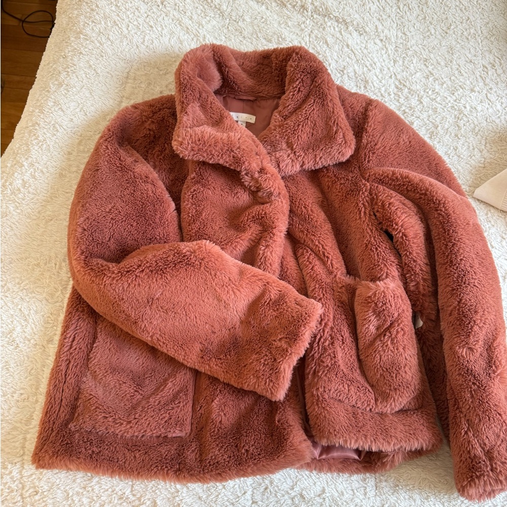 Leith Blush Faux Fur Jacket